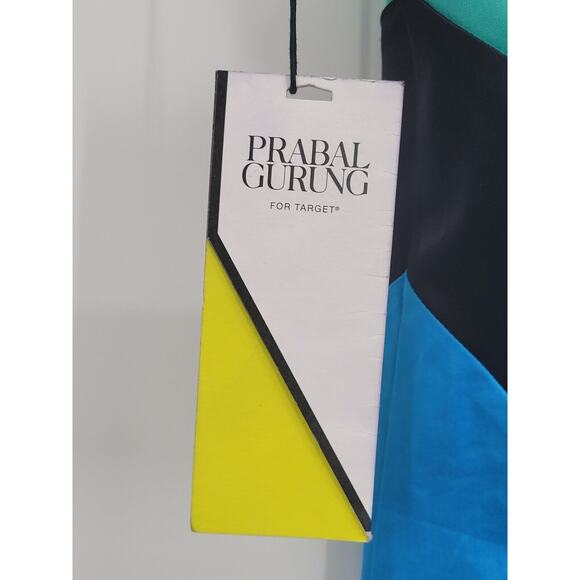 NWT Prabal Gurung for Target Blue Black Green Color Block Dress Sz 12 ALine Mini - Picture 8 of 8